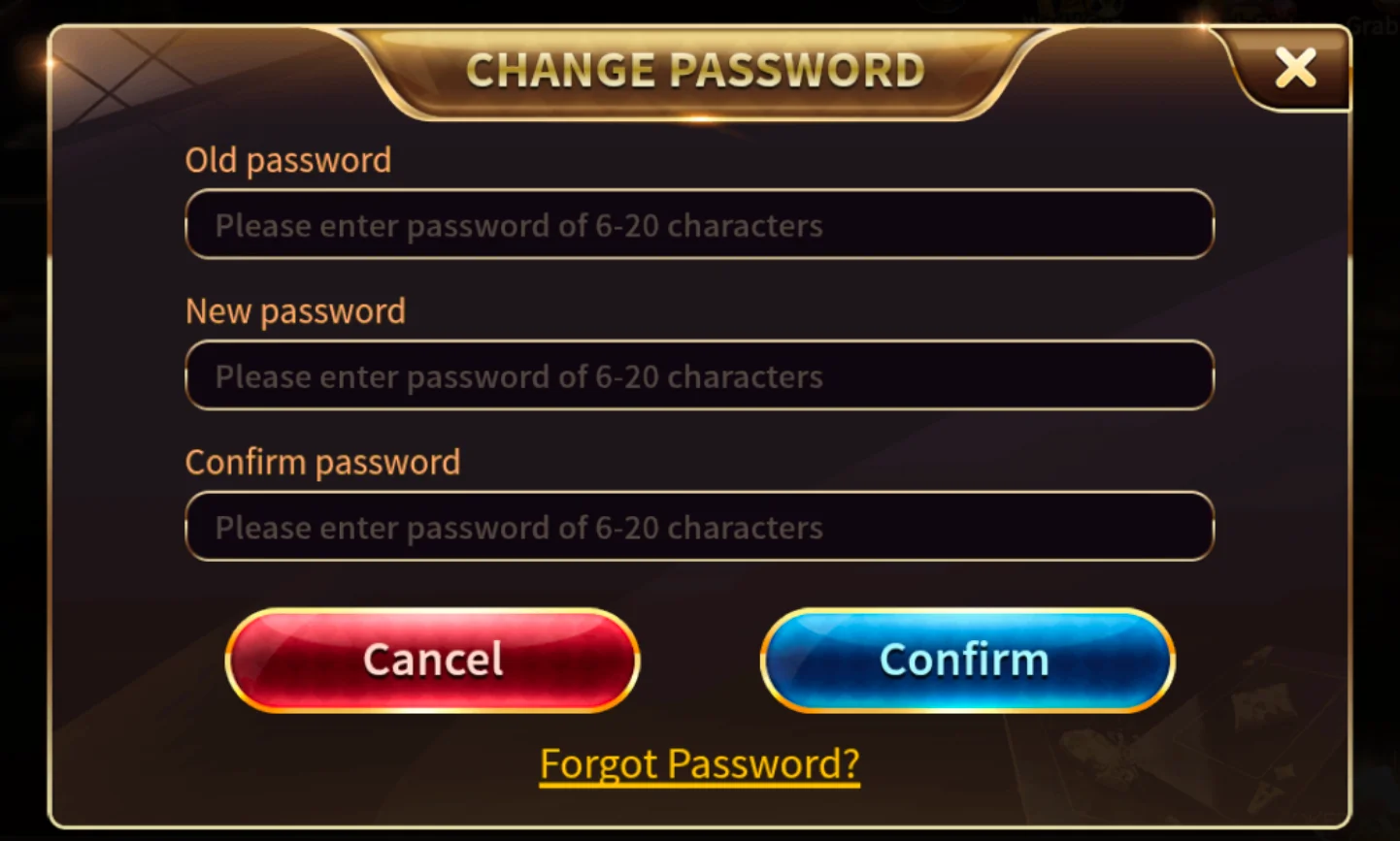 Royal Casino Login Screen with secure register option